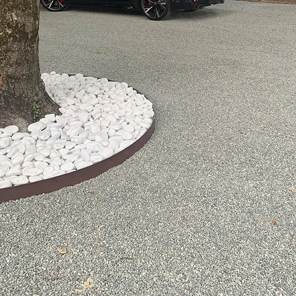 Dak Rock grid filled with gravel and finished 